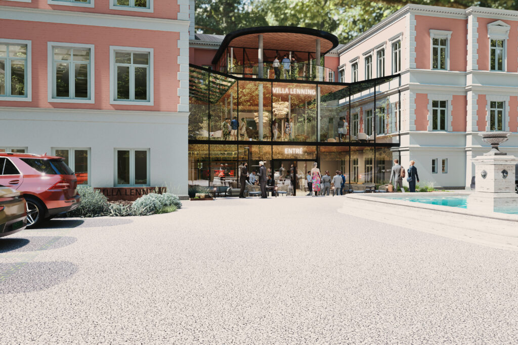 Illustration över entré till Villa Lenning